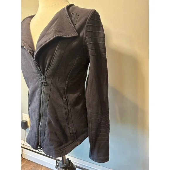 Athleta Jacket‎ Full Zip Black Detail Womens Size M EUC - Picture 3 of 7